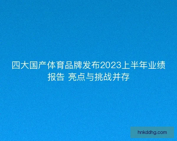 四大国产体育品牌发布2023上半年业绩报告 亮点与挑战并存
